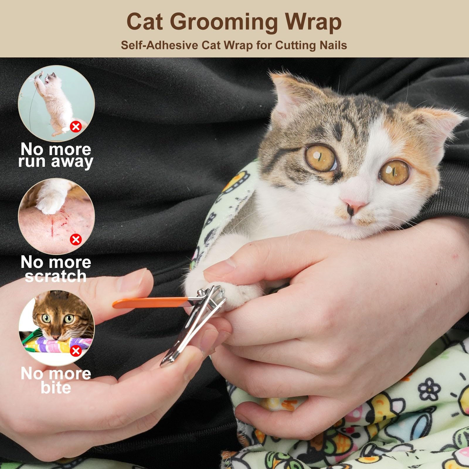 maiwoste cat grooming wrap supports brushing and fur maintenance calmly
