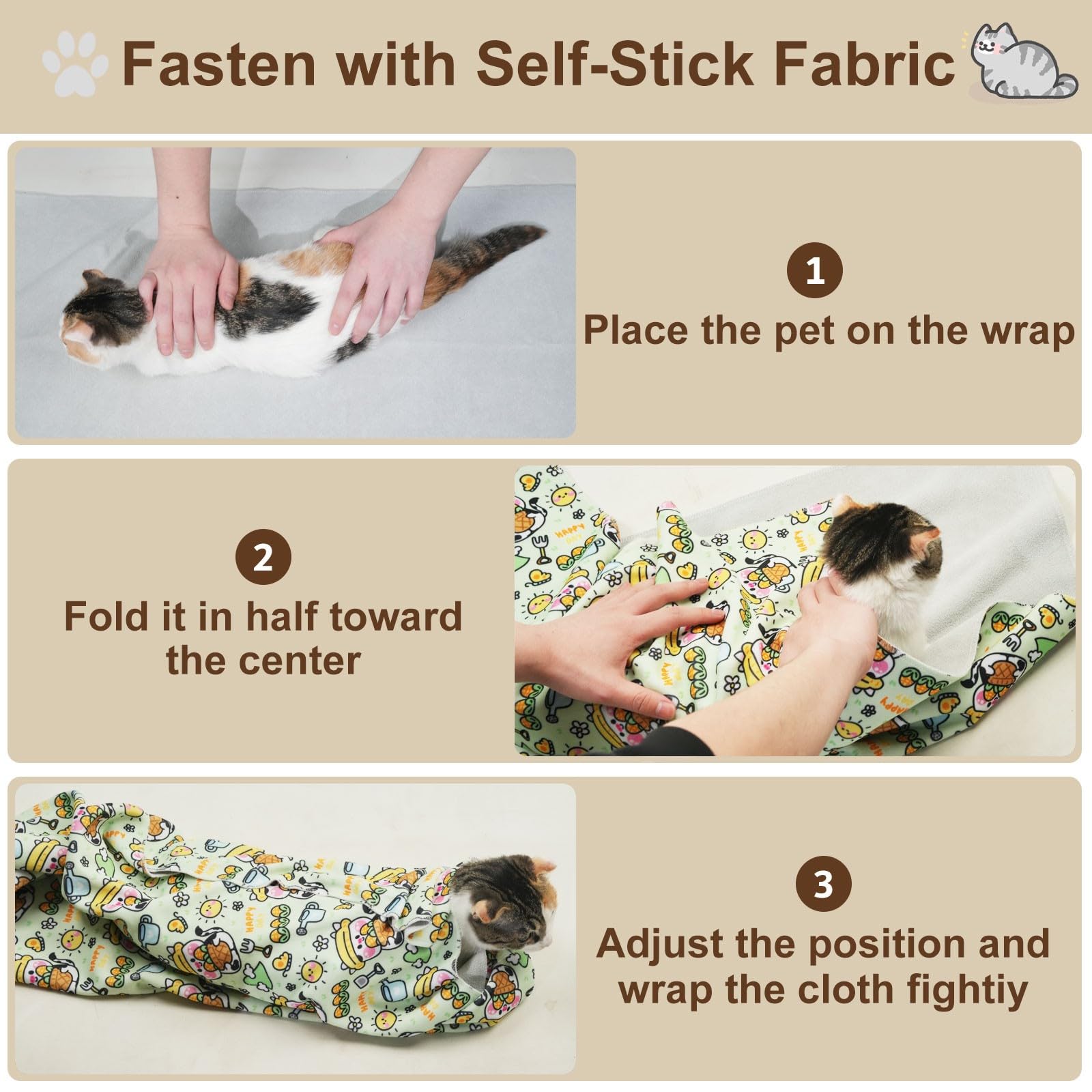 maiwoste durable washable wrap suitable for repeated grooming sessions