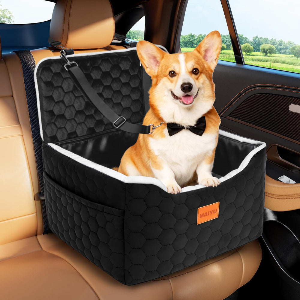 MAIYU dog car seat with adjustable straps keeps pets safely restrained