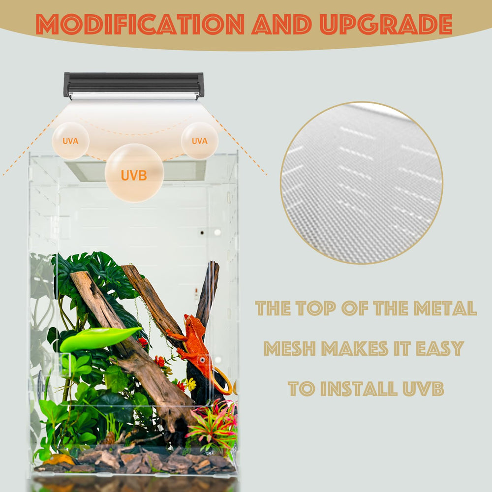 maiyuolg 12x12x18 reptile tank front door for simple feeding and access