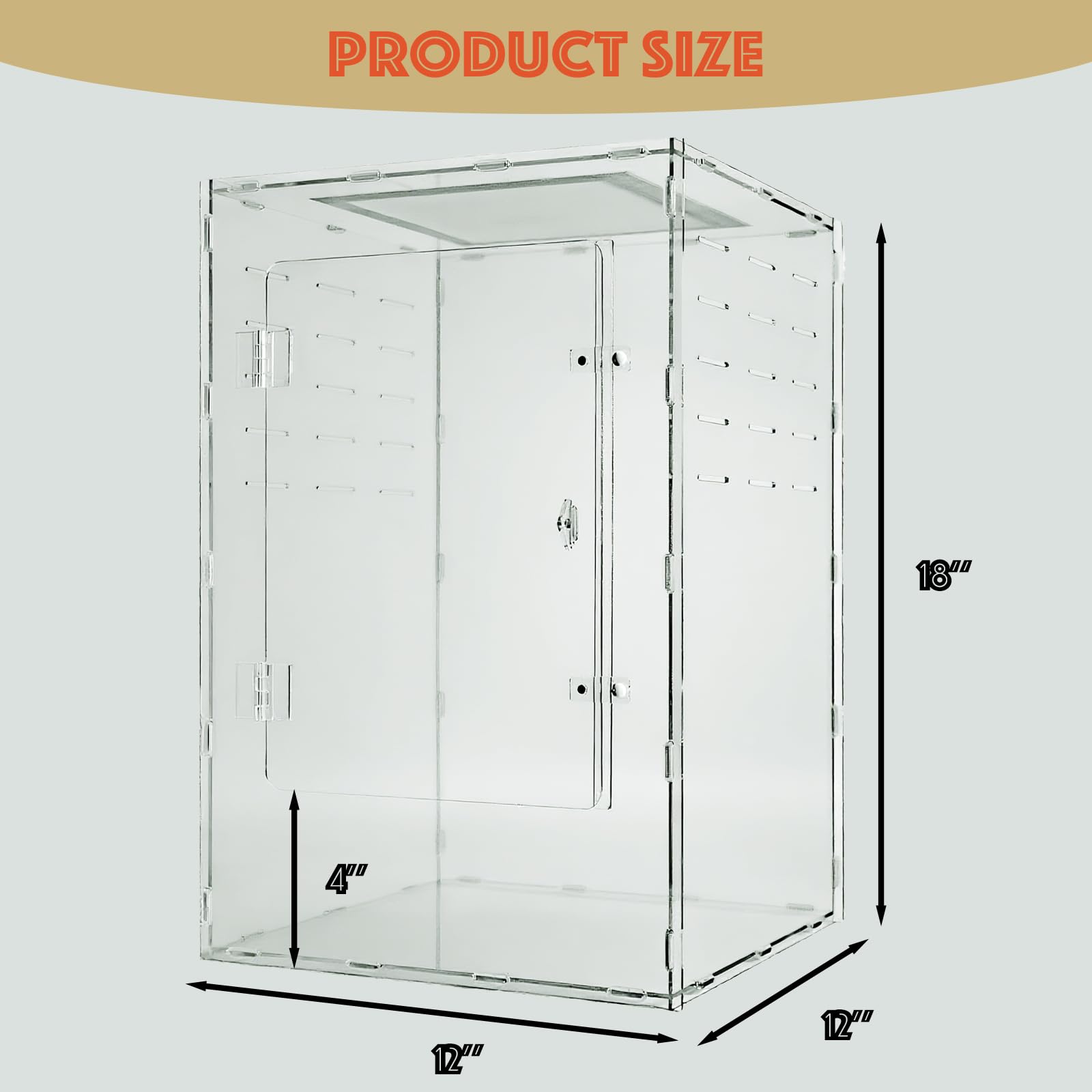 maiyuolg 12x12x18 reptile tank ventilation top supports airflow and safe lamp use