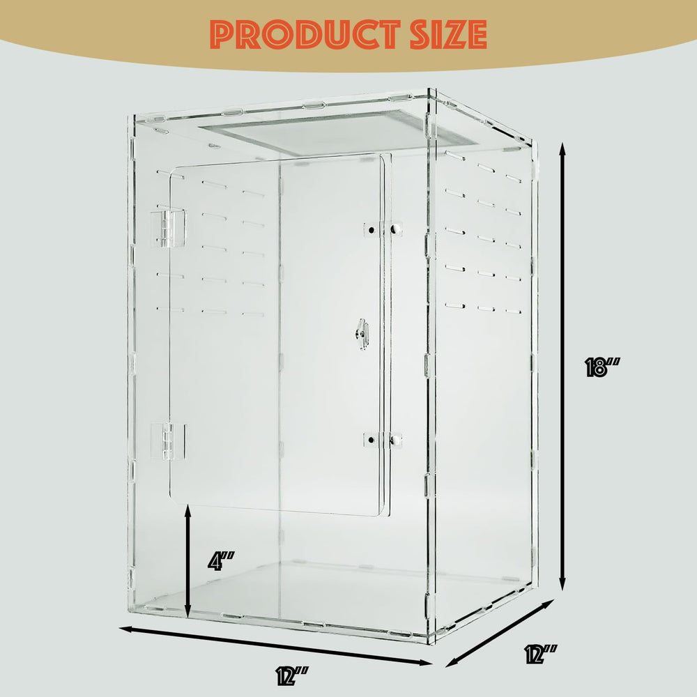 maiyuolg 12x12x18 reptile tank ventilation top supports airflow and safe lamp use