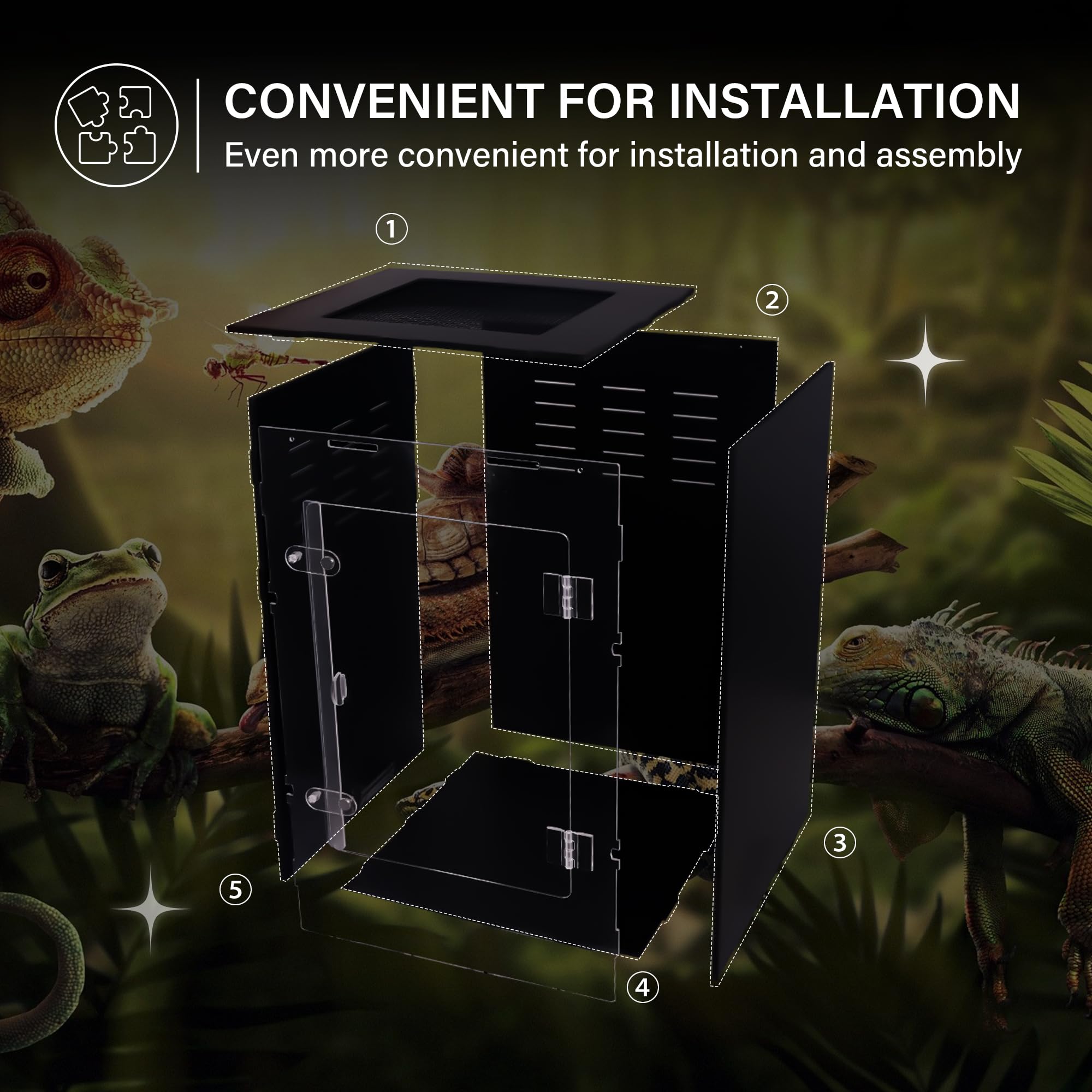 Maiyuolg reptile enclosure transparent front for effortless pet observation