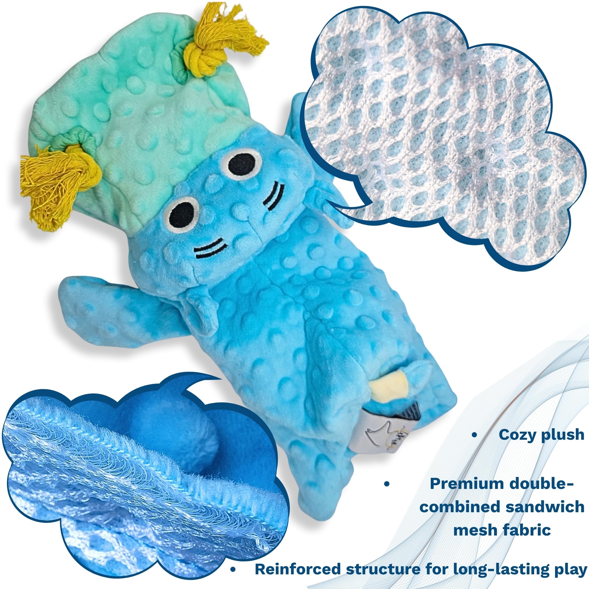 Majestic Pals 4-in-1 hippo plush blue texture invites cuddling