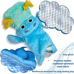 Majestic Pals 4-in-1 hippo plush blue texture invites cuddling