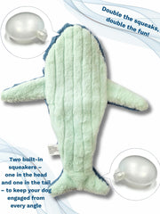 Majestic Pals no-stuffing blue plush reduces mess during playtime.