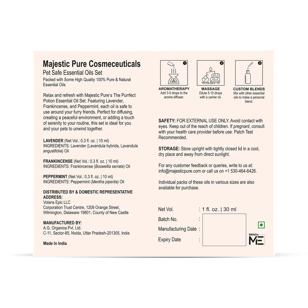 Majestic Pure safe aromatherapy for pets emphasizes mindful usage