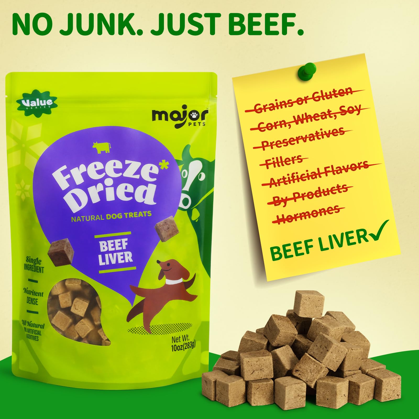 Major Pets bite sized chunks with easy chewing for all life stages