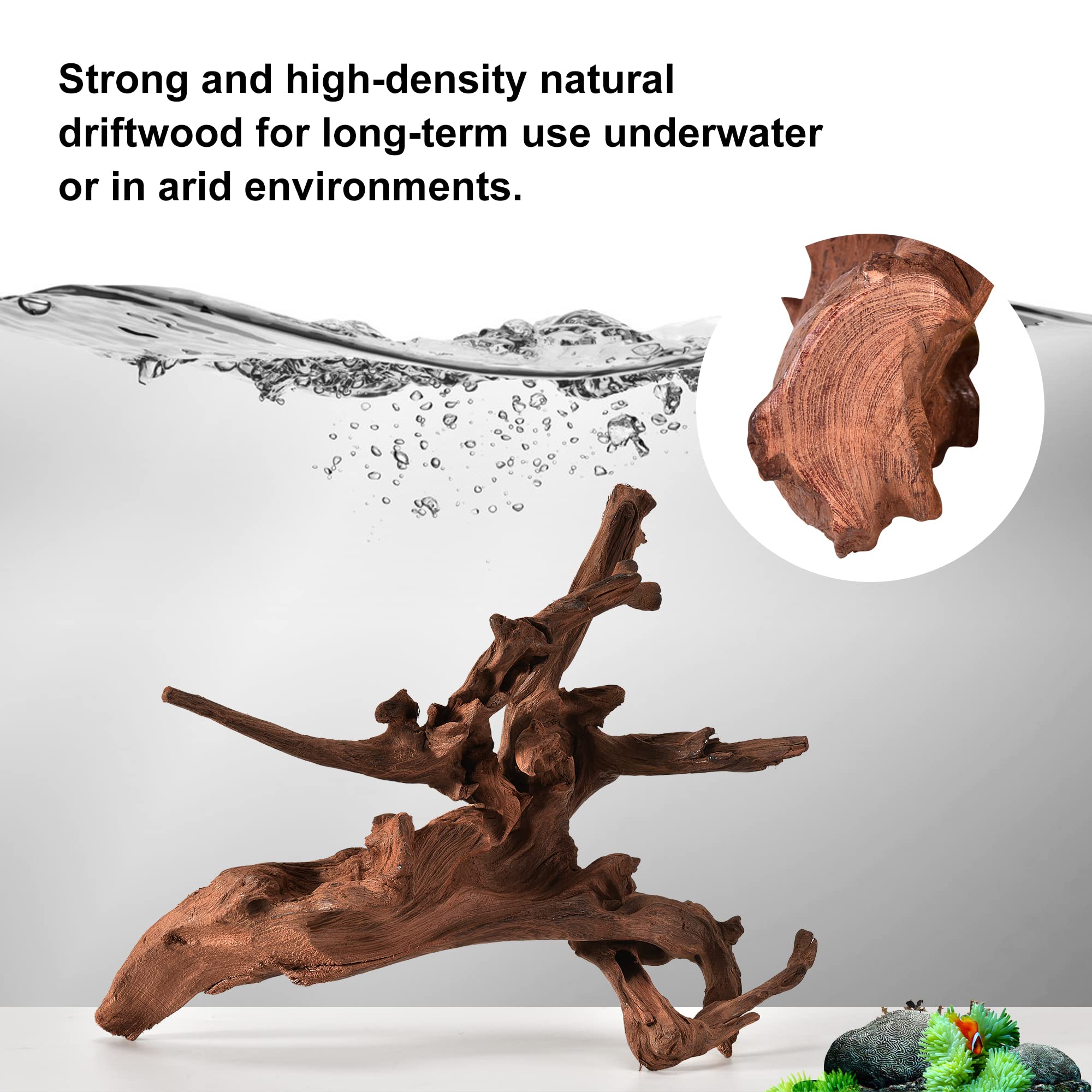 majoywoo natural driftwood branch 2-4.5-inch suitable for small fish tanks.