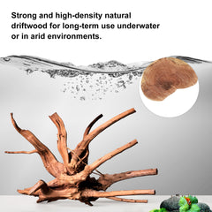 majoywoo driftwood in-tank creates realistic hiding spots for reptiles.
