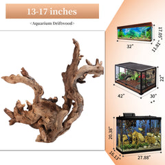 majoywoo large driftwood reptile decor 13-17 inch adds climbing structure and concealment