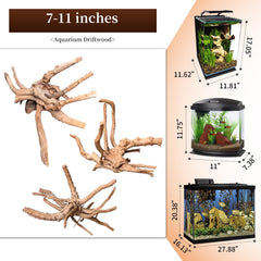 majoywoo natural driftwood branch 9in provides a versatile climbing and aesthetic element.