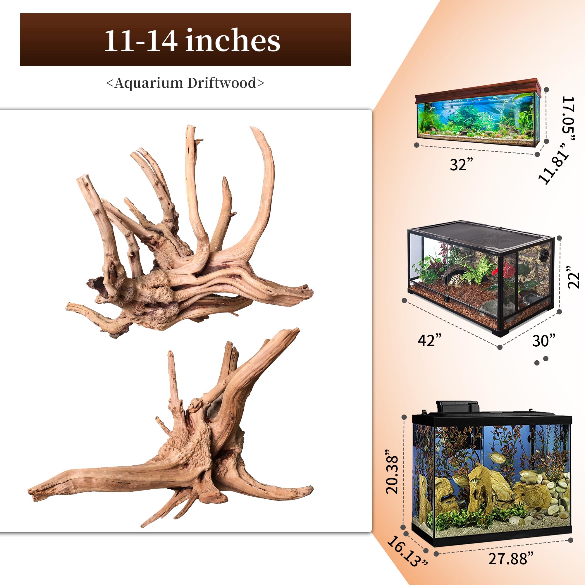 majoywoo natural driftwood decor enhances aquarium aesthetics and hides filtration equipment.