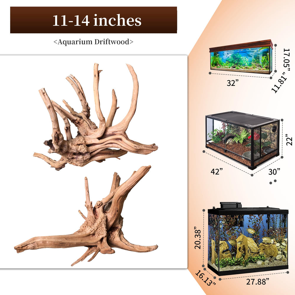 majoywoo natural driftwood decor enhances aquarium aesthetics and hides filtration equipment.