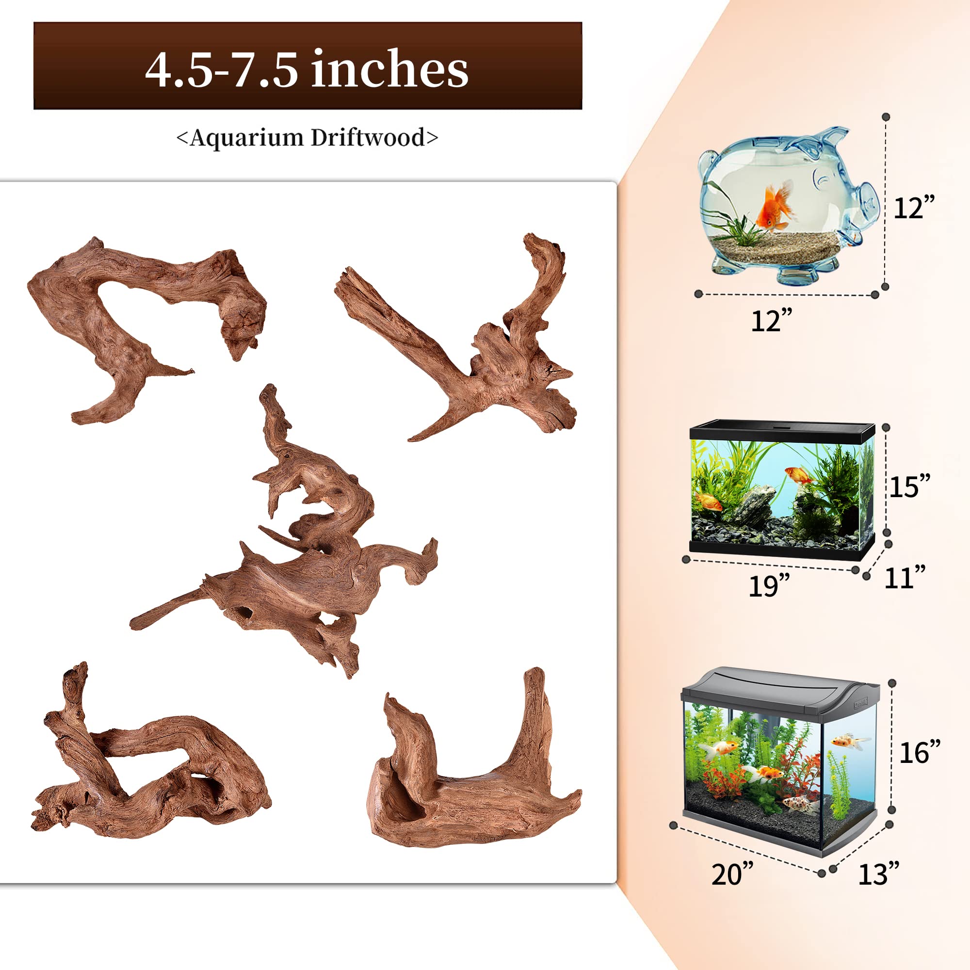 majoywoo driftwood decor for reptiles and terrariums, sturdy and long-lasting.