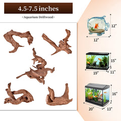 majoywoo driftwood decor for reptiles and terrariums, sturdy and long-lasting.