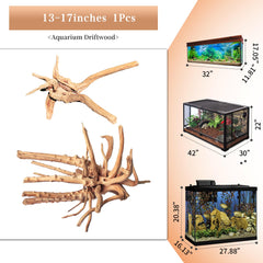 majoywoo spider wood branch 13-17 inch angle-b, enhances aquascape with authentic wood texture.