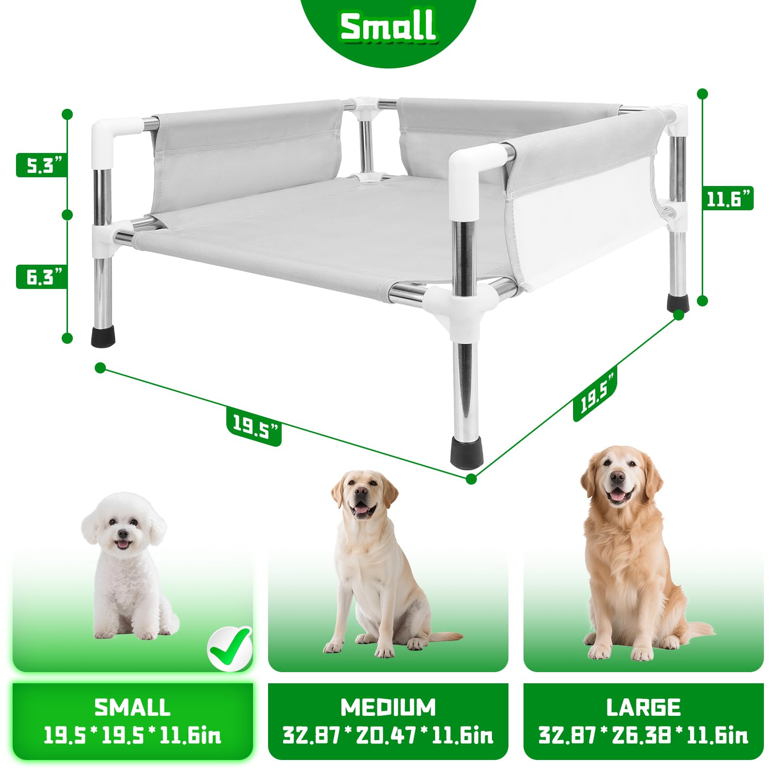 Makerfire Elevated Dog Bed is portable and travel-friendly.