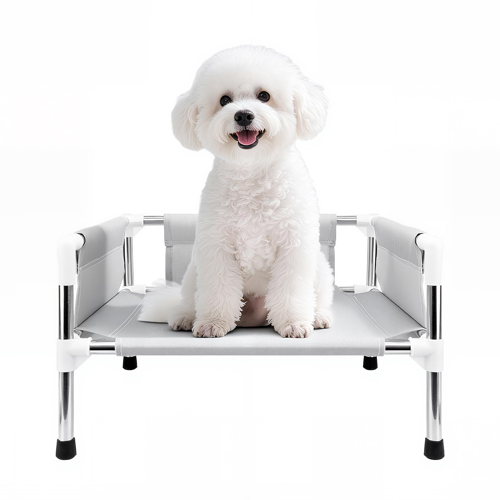 Makerfire Elevated Dog Bed with three-sided enclosure for secure resting.