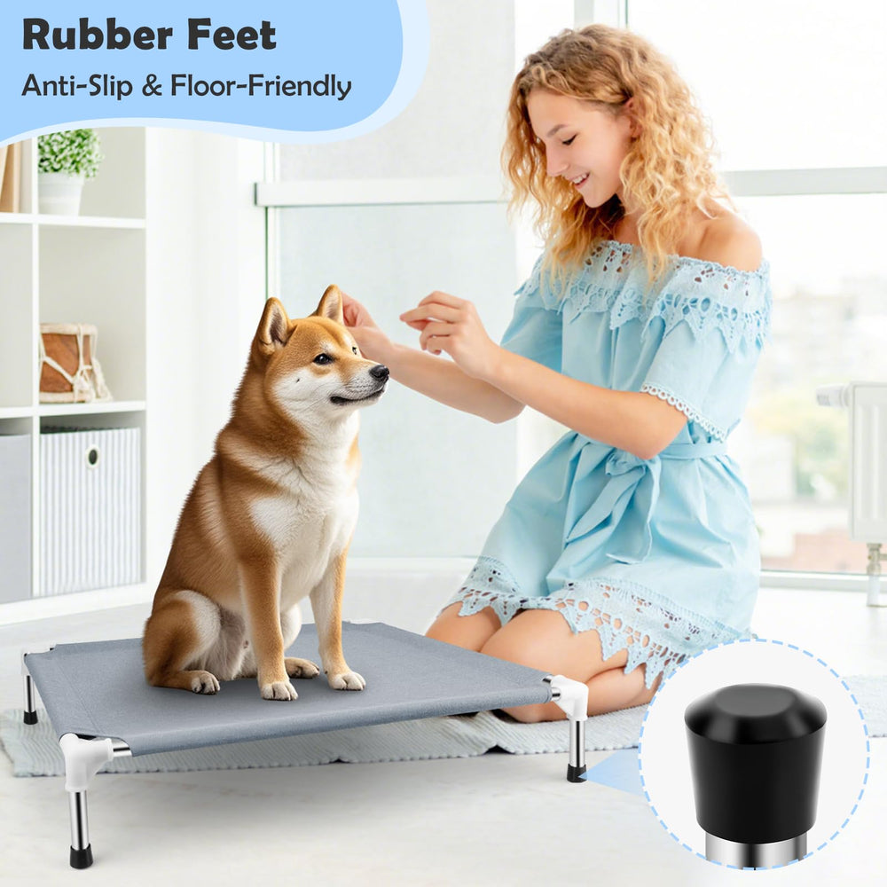 Makerfire portable dog bed folded for compact travel and storage