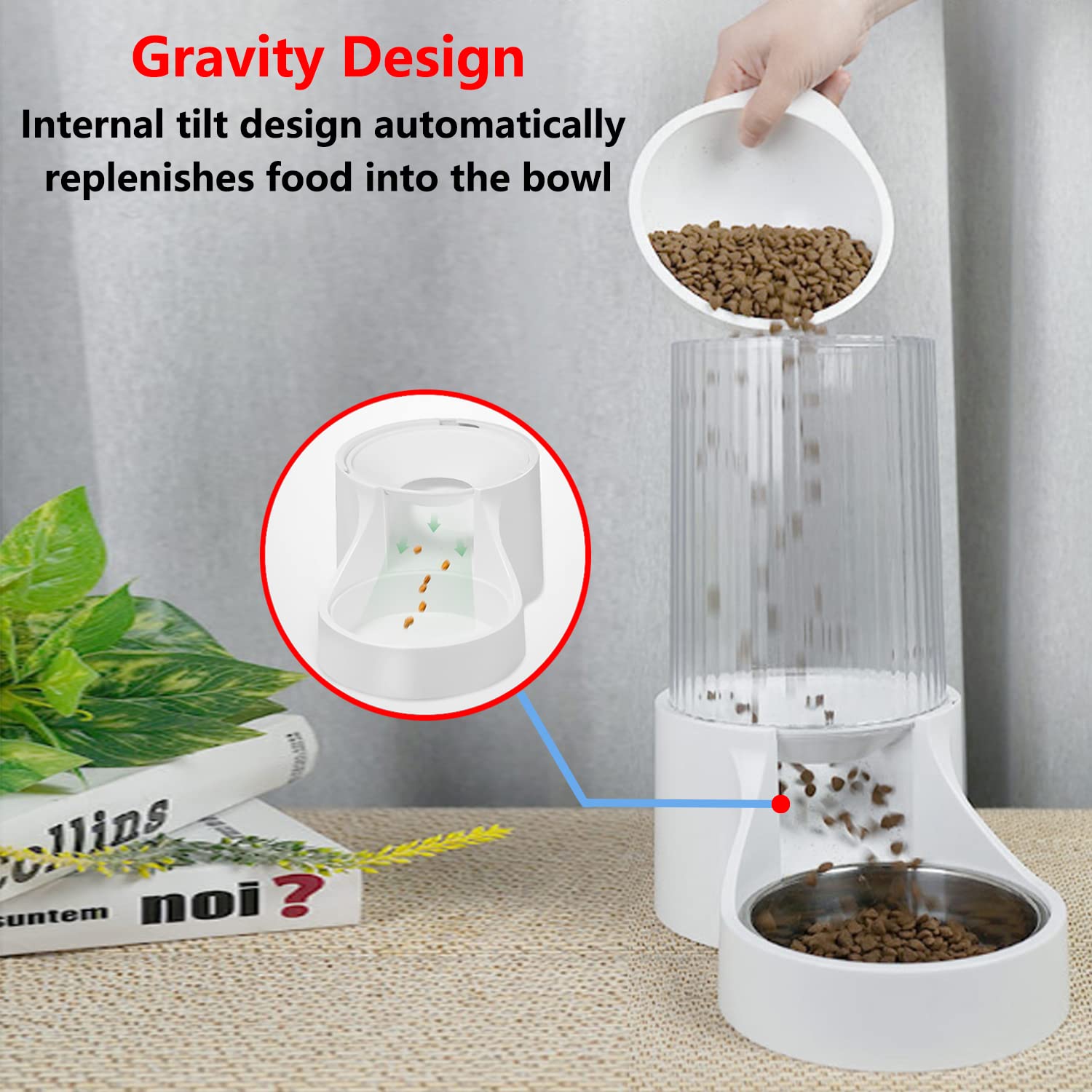 Makikuser visible bottle allows monitoring food level at a glance.