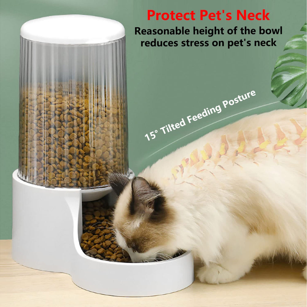 Makikuser white design cat feeder blends with home décor.