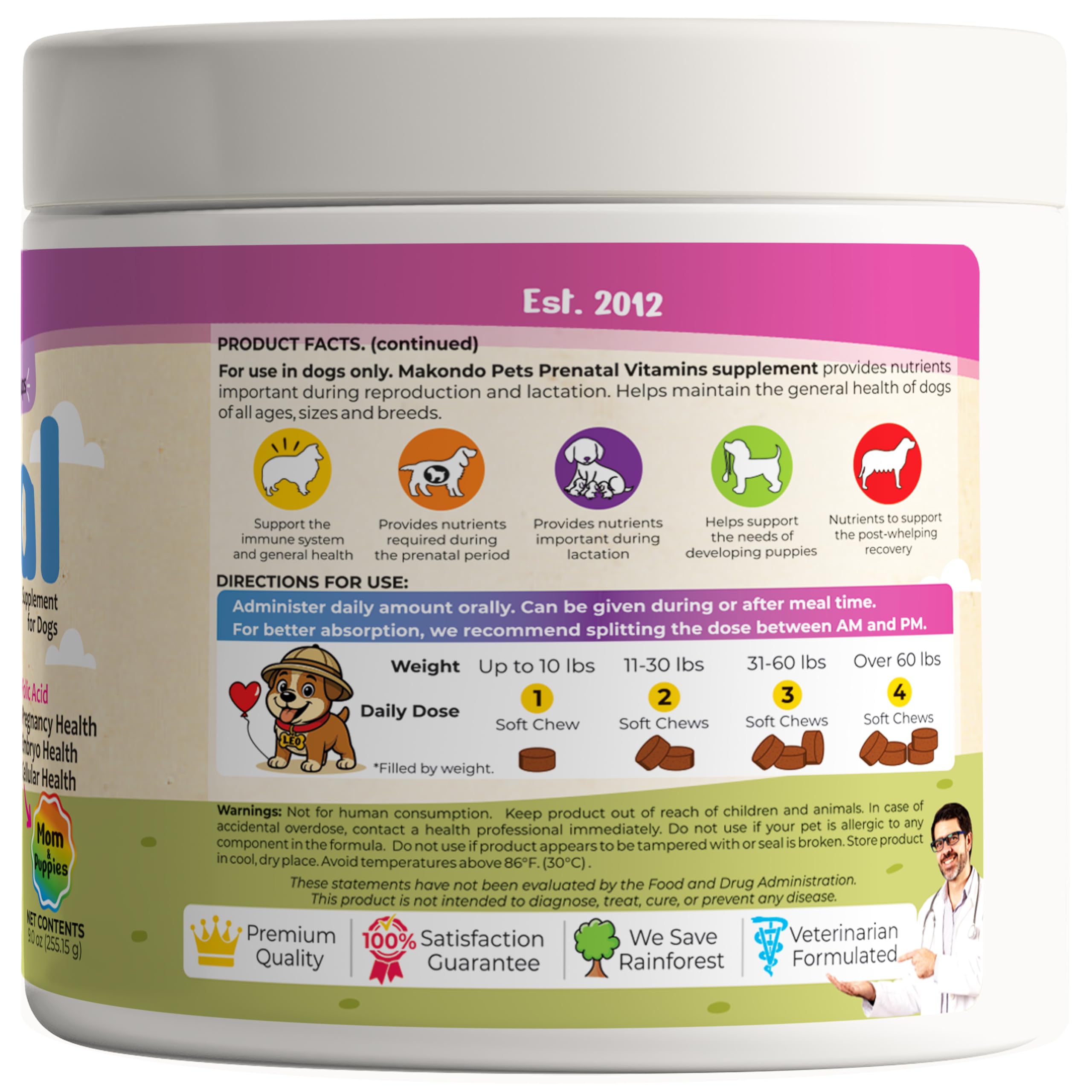 Makondo Pets breed-size friendly chews suitable for all dogs