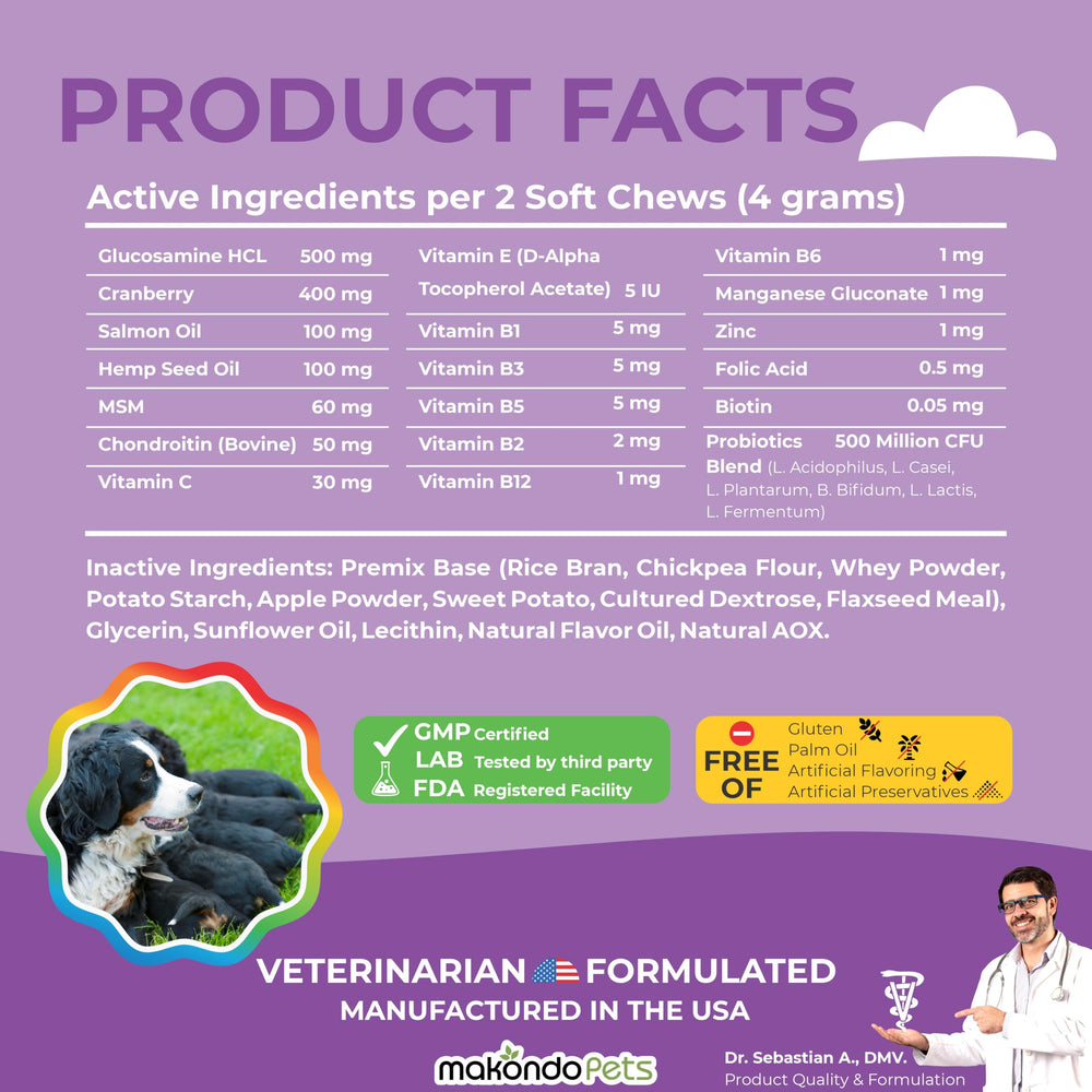 Makondo Pets chicken-flavor chews for dogs as a tasty supplement