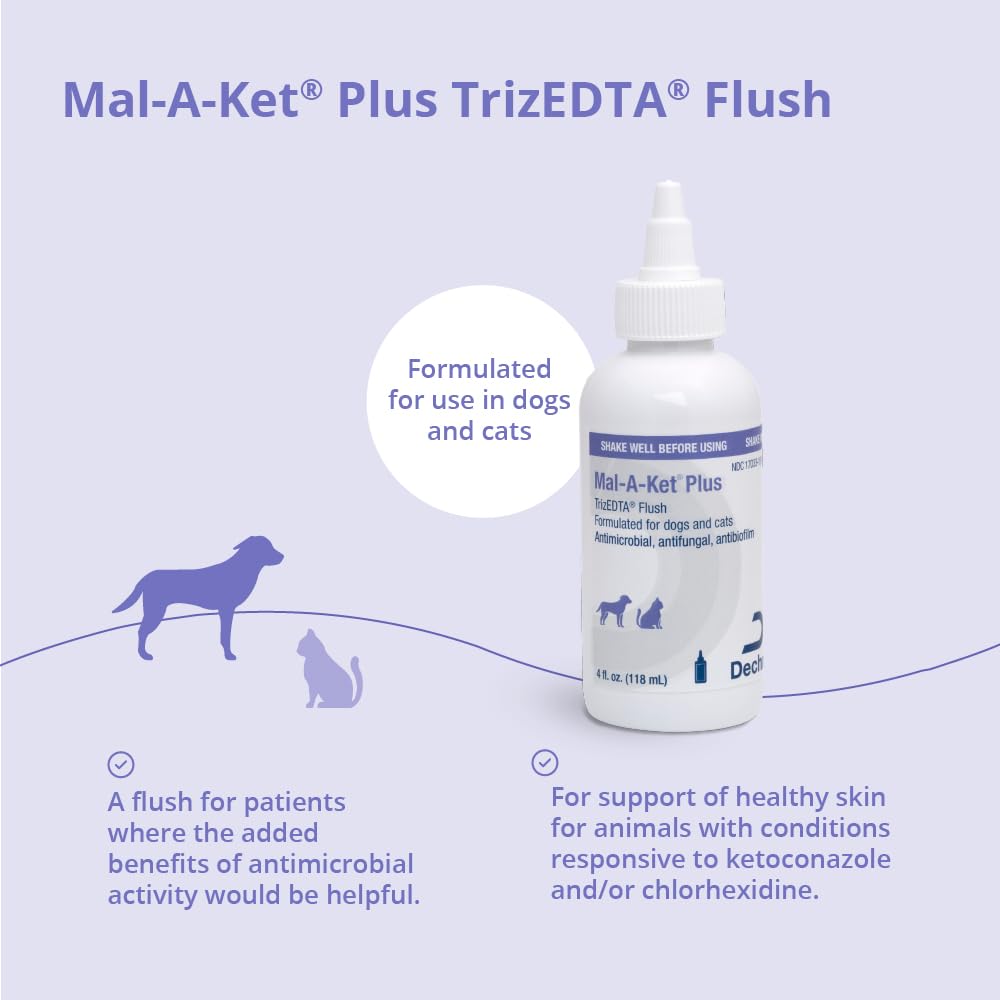 Mal-A-Ket Plus TrizEDTA Flush applicator tip supports targeted, mess-free ear flushing.