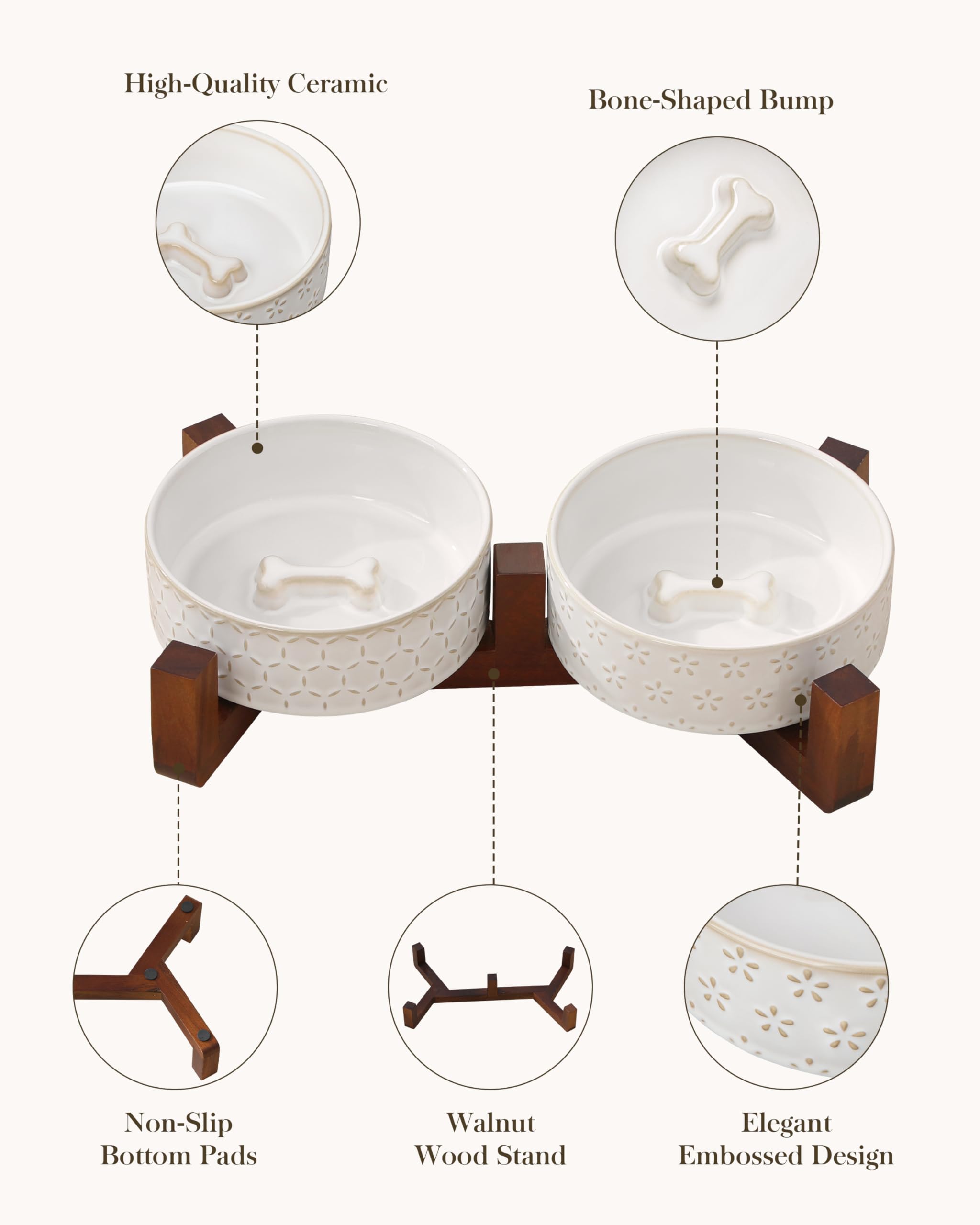 MALACASA bowl features a playful bone detail that appears during meals.