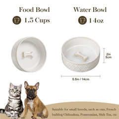 MALACASA cloverleaf pattern dog bowl adds stylish detail for daily meals.