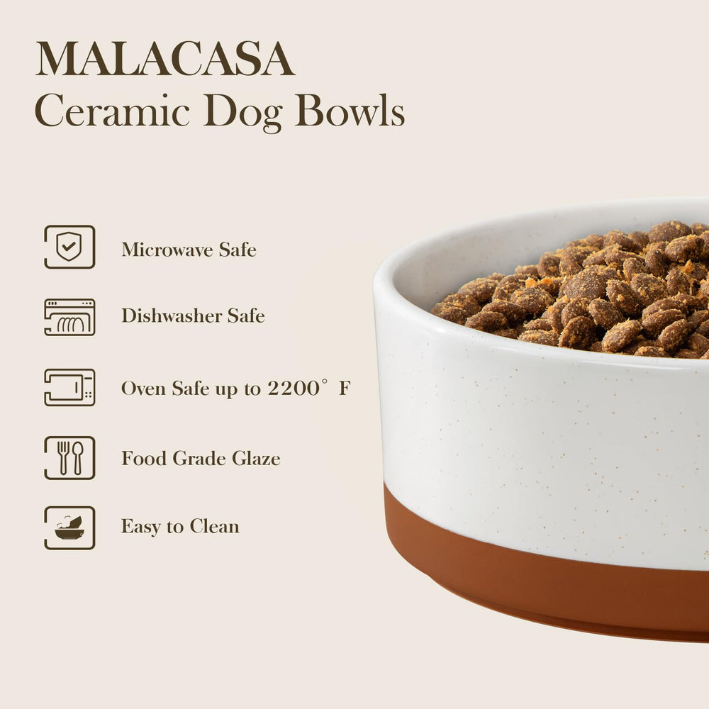 MALACASA bowl filled with kibble demonstrates convenient meal prep.