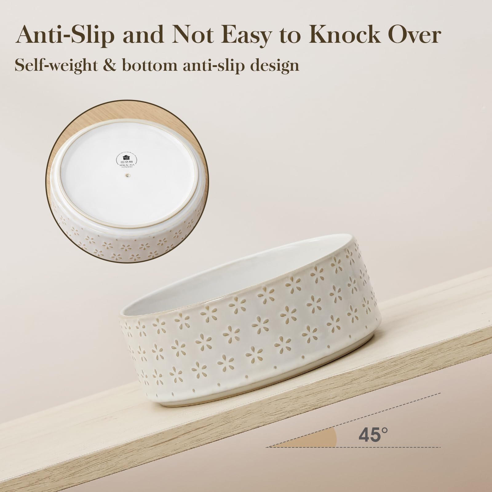MALACASA microwave-safe dog bowl supports quick reheating of wet food.