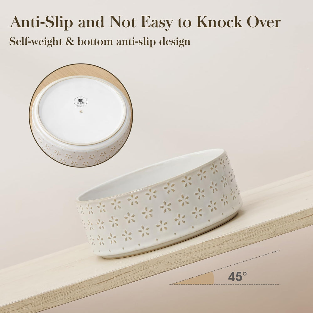 MALACASA microwave-safe dog bowl supports quick reheating of wet food.