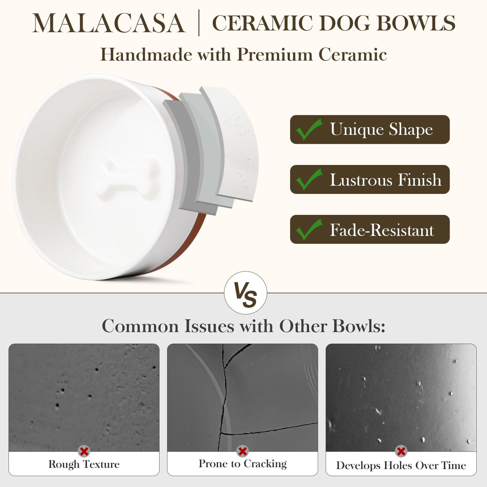 MALACASA non-slip weighted base helps prevent sliding during meals