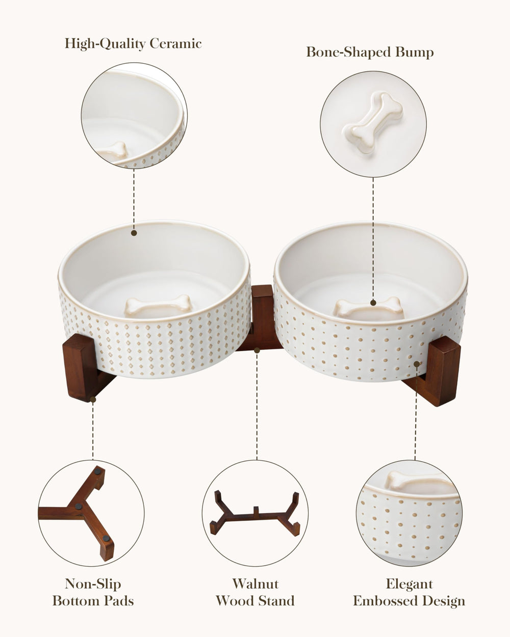 MALACASA bowls feature a non-slip base to prevent spills