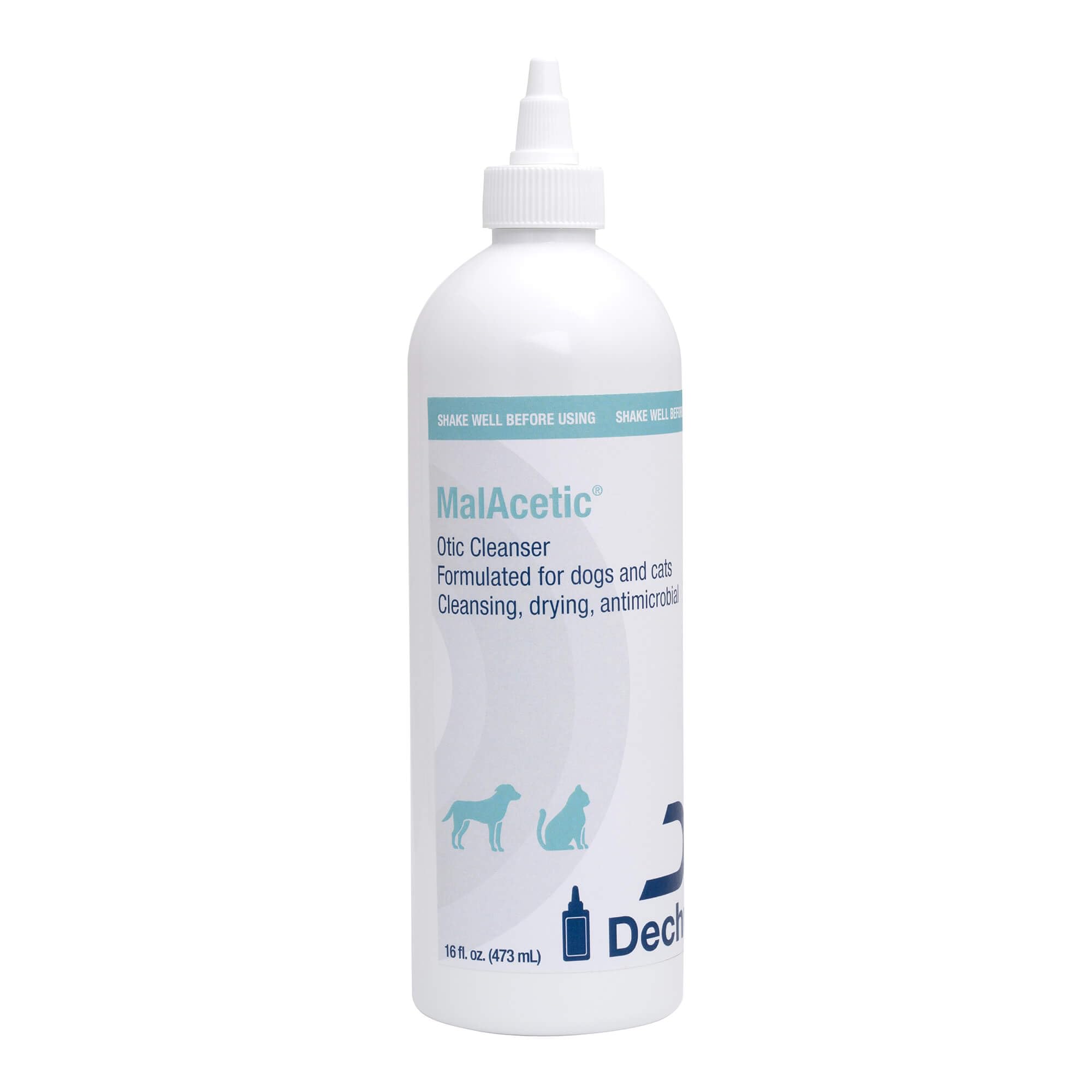 MalAcetic Otic Cleanser being applied to a dog's ear for gentle cleansing