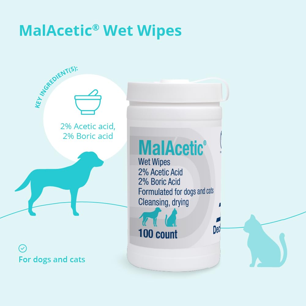MalAcetic Wet Wipes fungal-bacterial support for dogs and cats