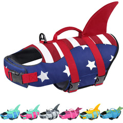 Malier dog life jacket American flag front view for high visibility while swimming