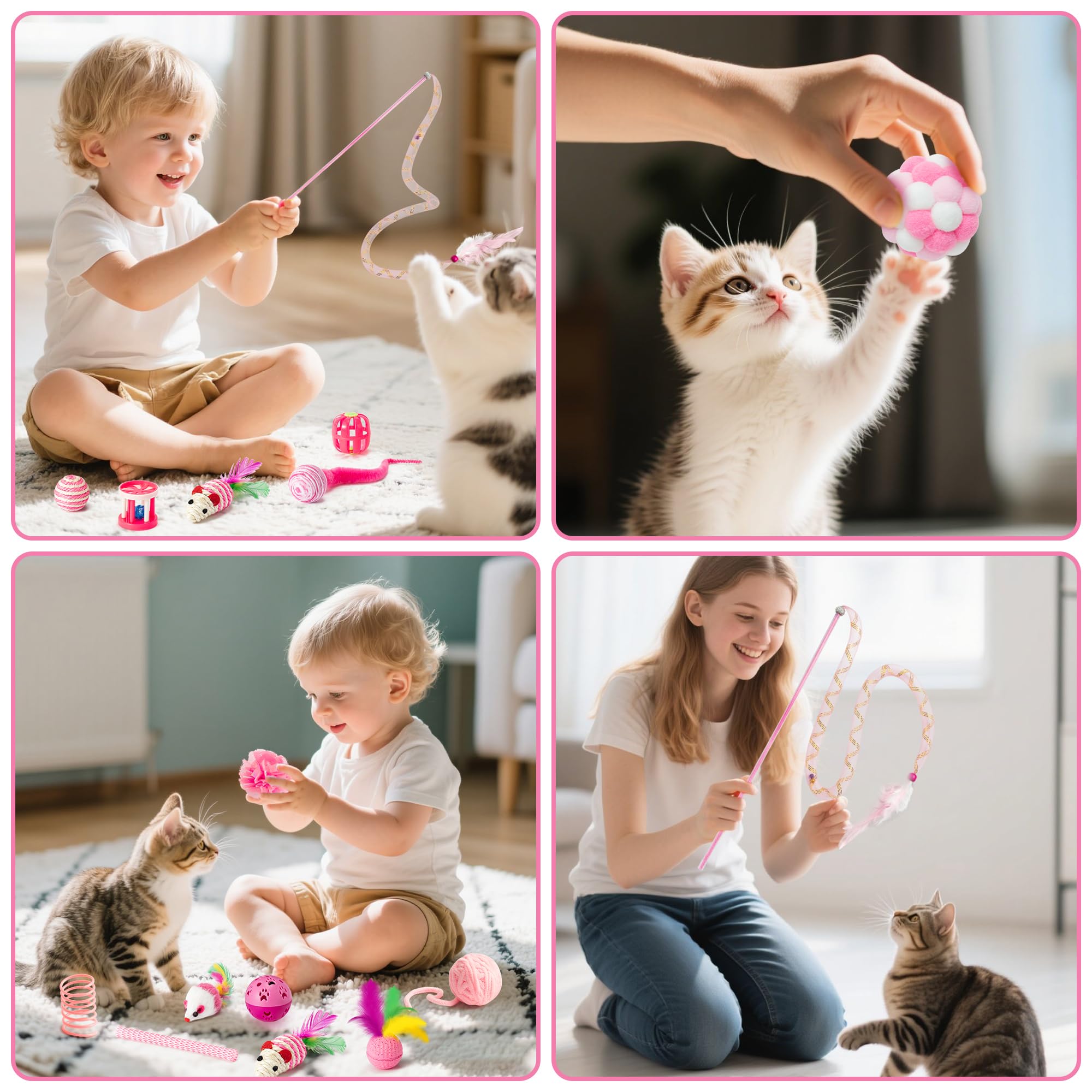 MALLMALL6 cat toy set crinkle balls to spark curiosity and paw action