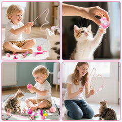 MALLMALL6 cat toy set crinkle balls to spark curiosity and paw action