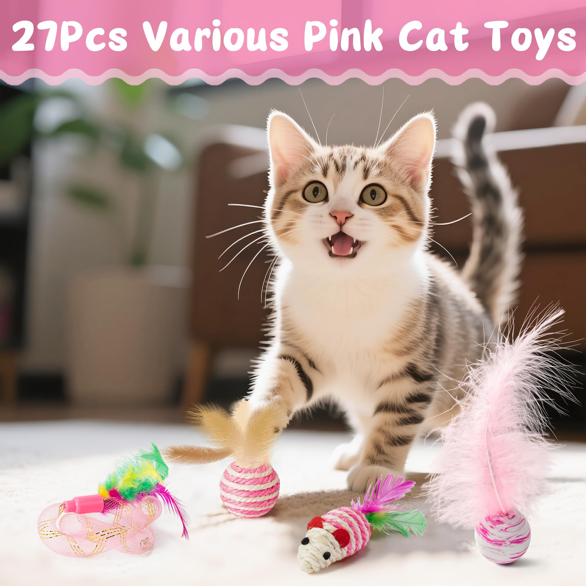 MALLMALL6 cat toy set rustling balls for investigative play