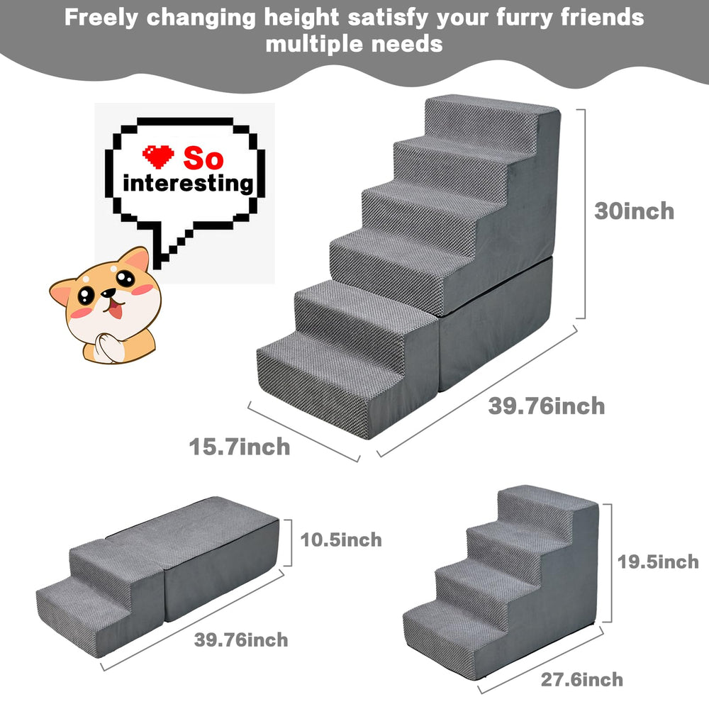 MALOROY dog steps with anti-slip bottom improving stability on floors and beds.