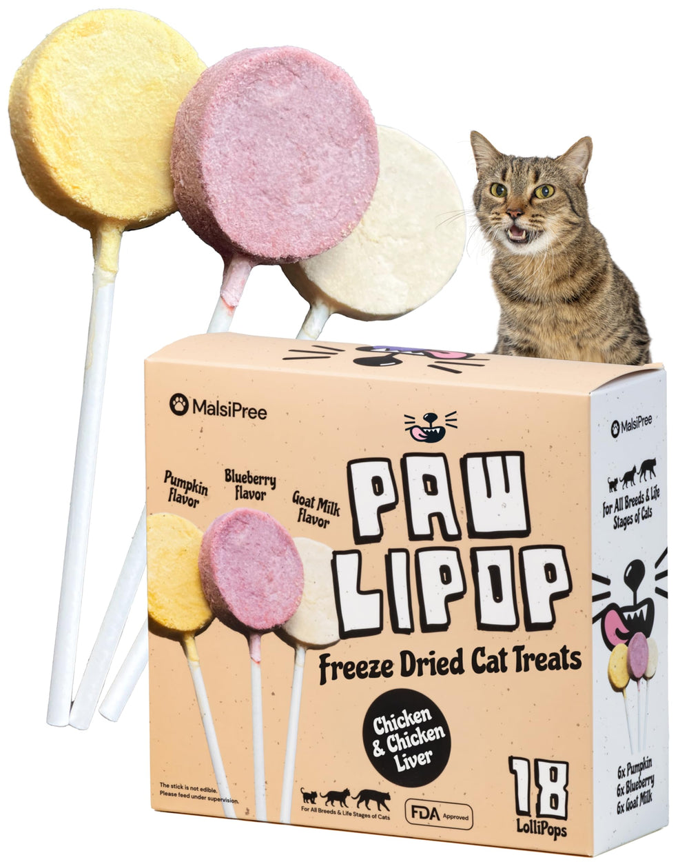 MalsiPree Cat Lollipop Treats interactive toy shown during playtime for enrichment
