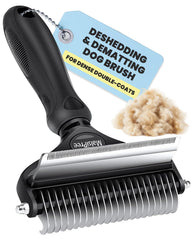 MalsiPree dog brush large 2-in-1 undercoat rake for easy detangling