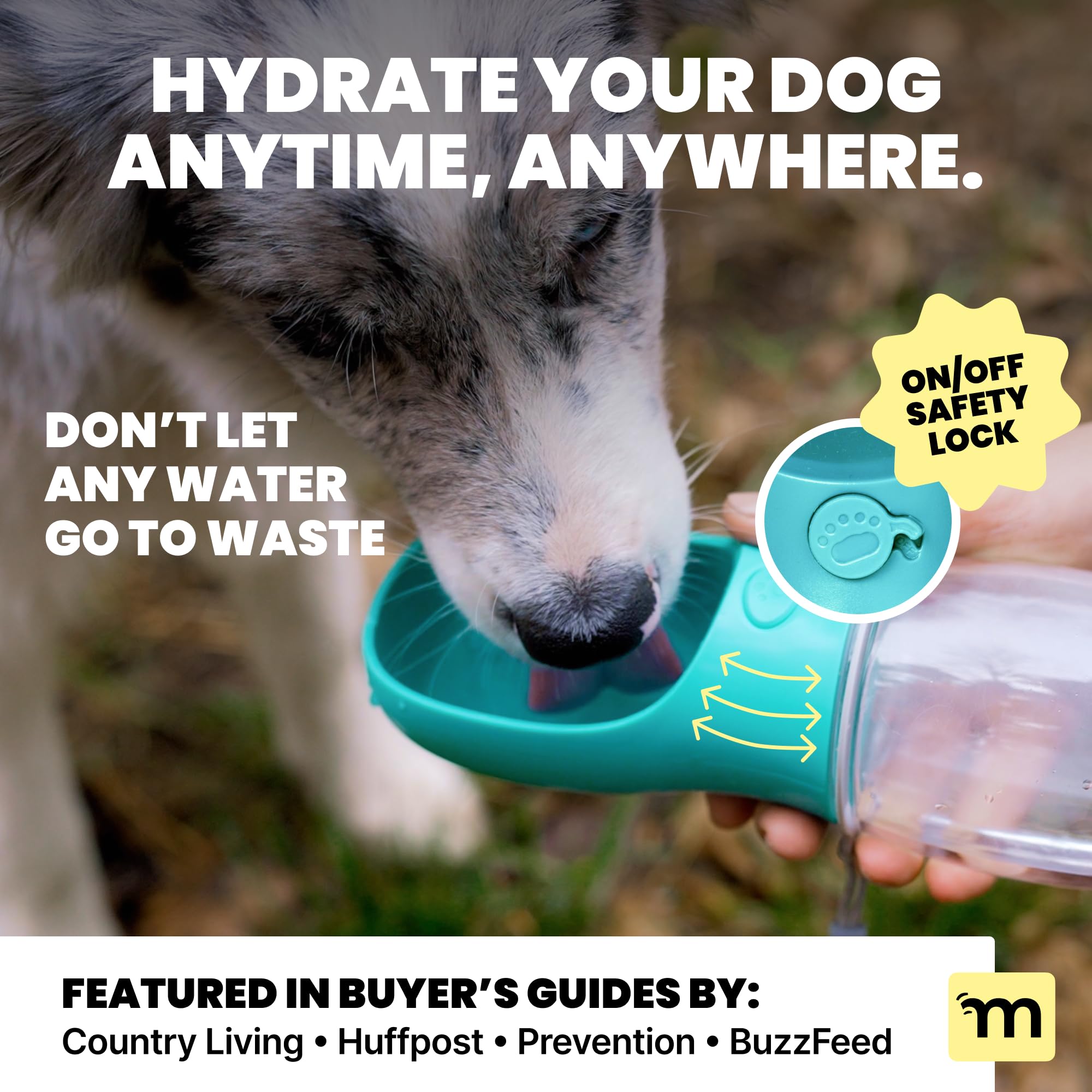 MalsiPree built in bowl design for quick water breaks during walks