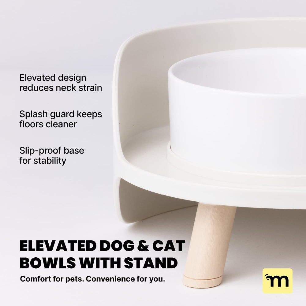 MalsiPree ceramic bowls provide steady mealtime with splash guard.