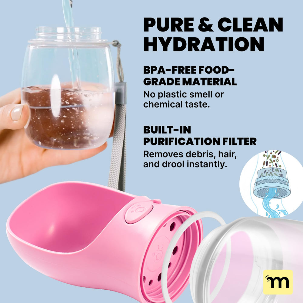 MalsiPree one-hand operation design lets a quick drink while holding the leash.