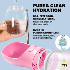 MalsiPree one-hand operation design lets a quick drink while holding the leash.