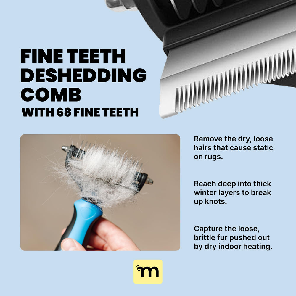 MalsiPree shedding brush with dual action to minimize loose fur